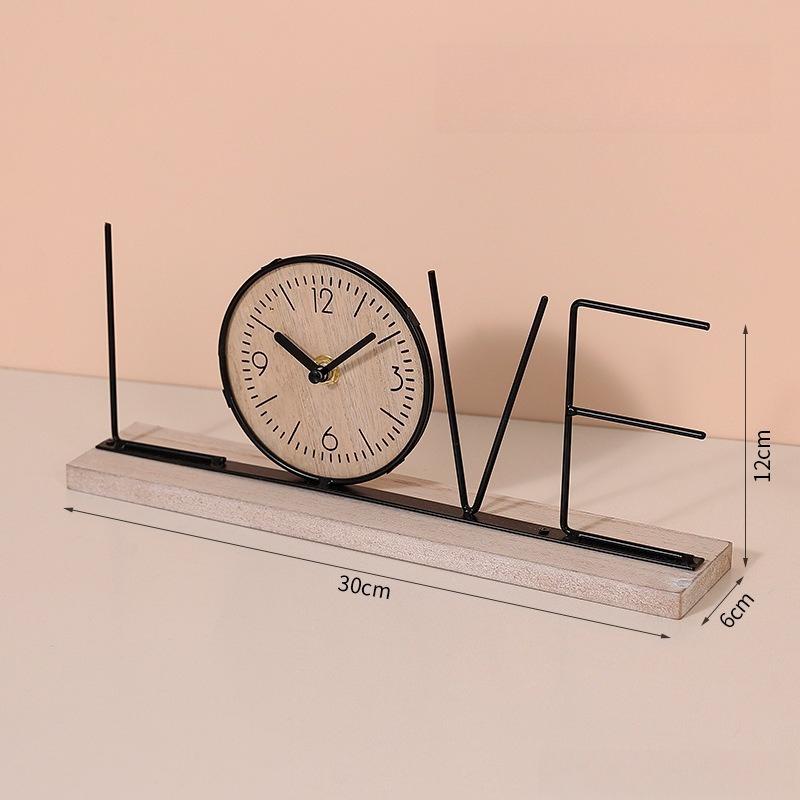 

Железо Простые Буквы Часы Украшения Дом Прихожая Гостиная ТВ Тумба Настольное Украшение Декорация