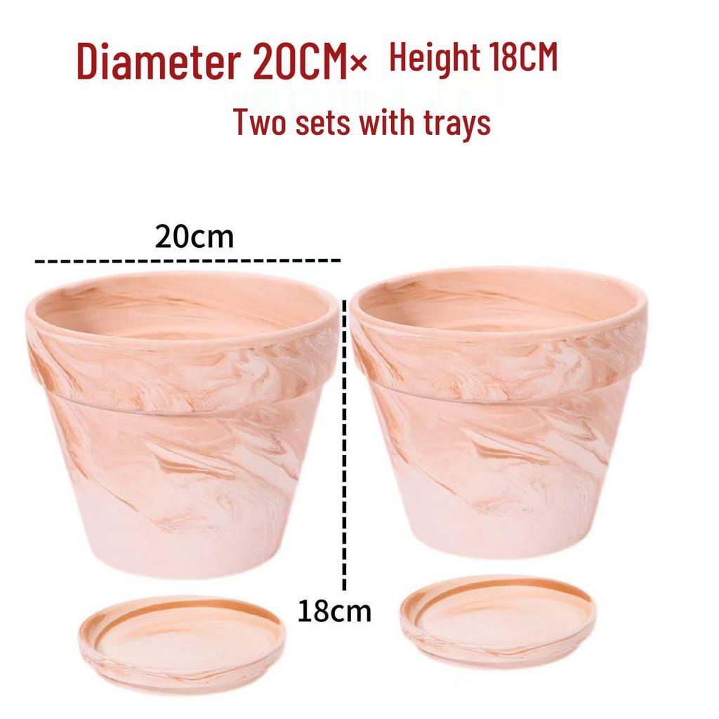 Nordic Style Macchiato Terracotta Flower Pot - Large, Breathable Red Clay with Kiln-Changed Color