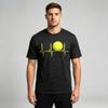 Unisex Modal Tshirt Tennis Heartbeat Print Short Sleeve Crewneck Casual Sports Graphic Tee Black White
