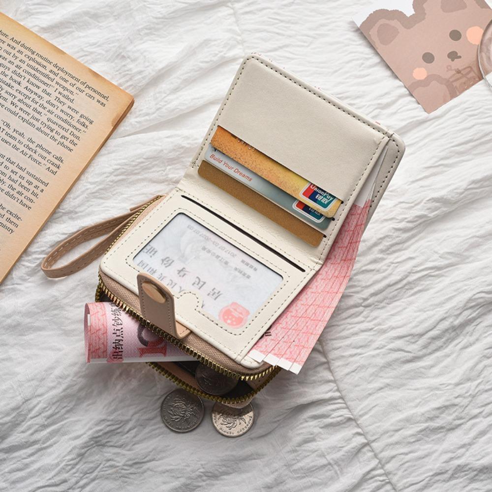 Cute Cartoon Student Folding Zipper Change Bag Card Bag Wallet Integrated
