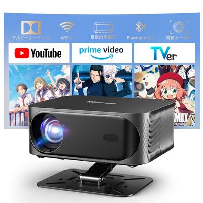 ISinbox Kompakter Projektor für Zuhause Decke 800ASNI Hoch 1080P 4K Motorisierte Trapezkorrektur 6 Sofortiges Bluetooth Zuhause Groß Netflix Google TV Perfekte Garantie