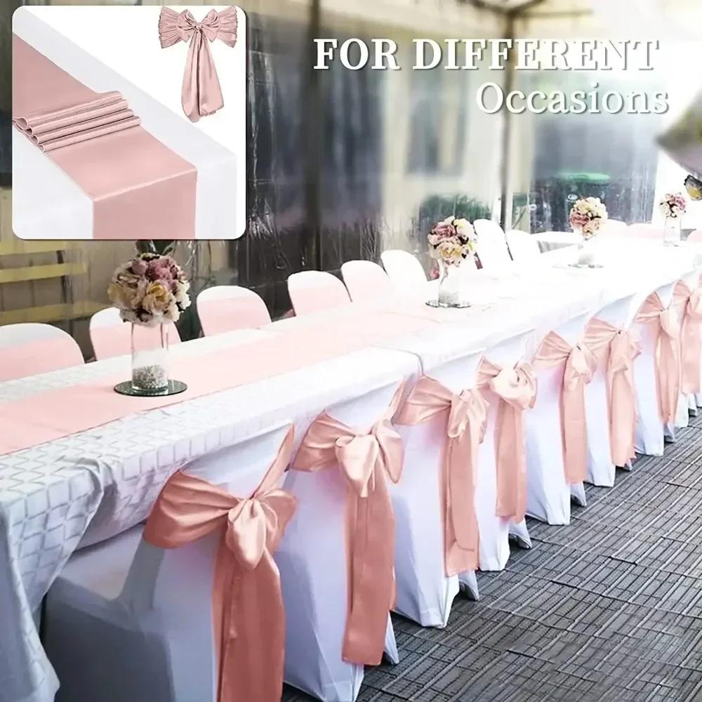 Wedding Decoration Satin Chair Sash Colour Design Bow Tie Birthday Party Festival Hotel Show Shiny Look Luxury Dining Room