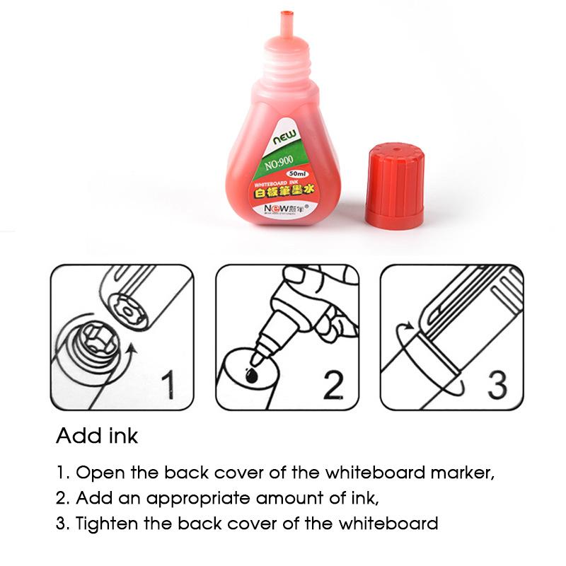 4 Colors Whiteboard Marker Ink,Whiteboard Marker Refill,50ml,For All Erasable Whiteboard Markers,Red,Blue,Black,Green Inks