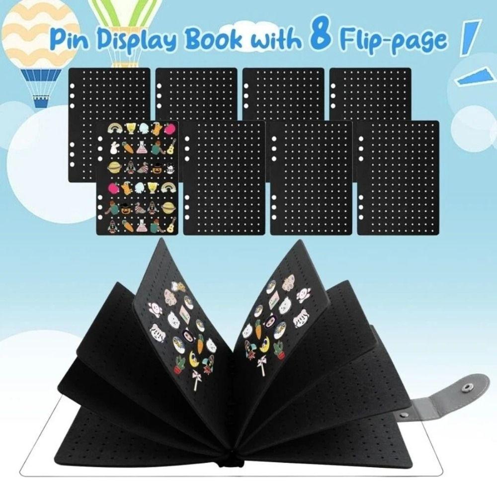 Multifunctional Felt Enamel Pin Display Book Display Rack Earring Storage Holder Album Pin Storage Case 8 Pages