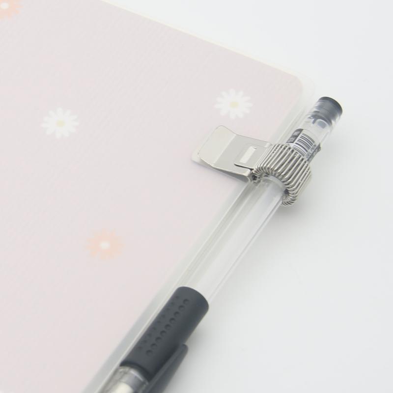 1/3/5Pcs Multifunctional Telescopic Spring Electroplating Pen Clip Notepad Portable Spring Pen Slot Fixed Stationery Accessories