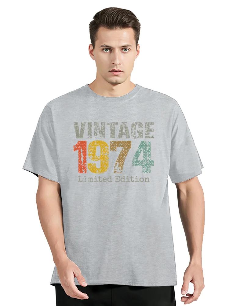 Men T-Shirt Old Gifts Vintage 1974 Limited Edition Birthday Funny tshirt Cotton Tees Short Sleeve T Shirt Clothing Oversized