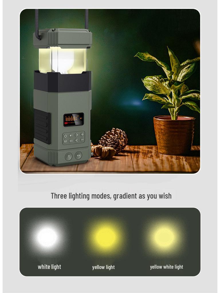 Portable Solar Lantern & Bluetooth Speaker with Hand-Crank Generator for Emergency Preparedness
