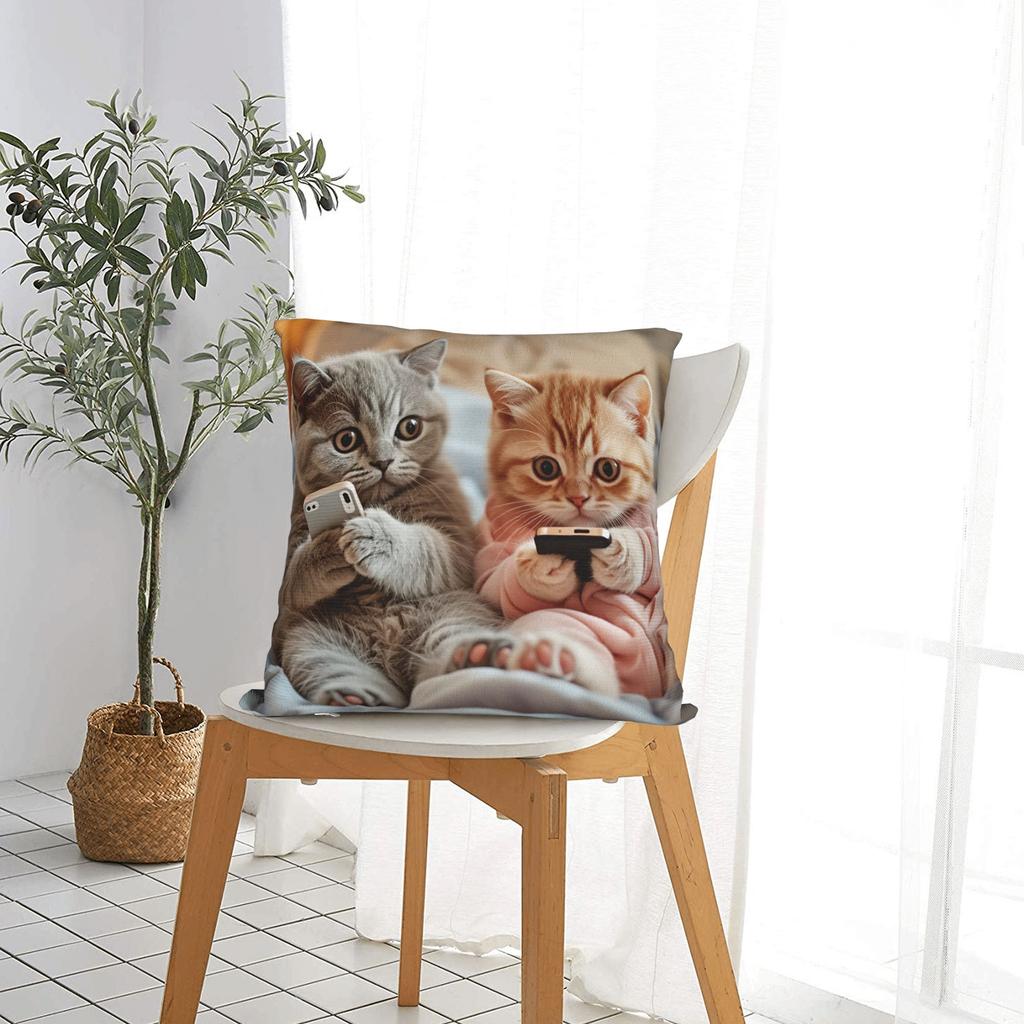 Christmas Kittens (7) Pillow Case  Soft Pillow Cover For Couch Sofa Bedroom Fashion Pillowcases