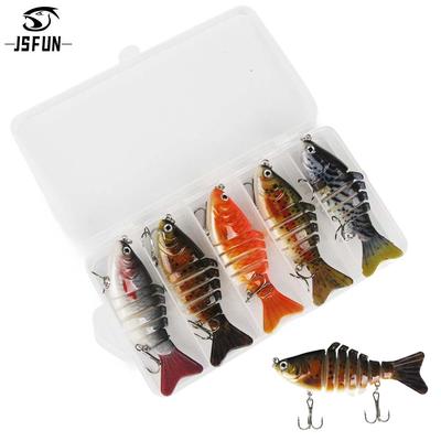 5 Stück Angelköder Mehrgelenkige Wobbler Lebensecht Tragbar Crankbaits