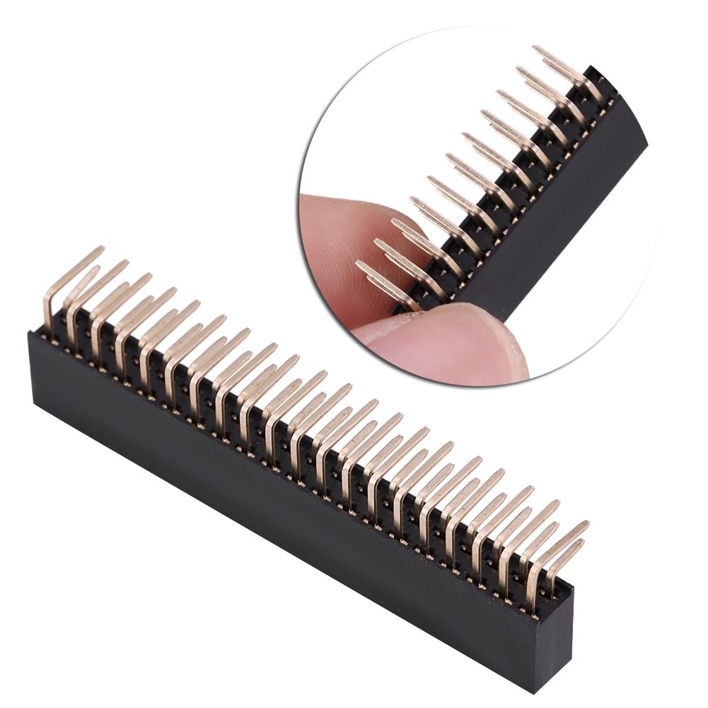 3pcs 2 X 20 Pins 2.54mm Pitch Female Dual Row Right Angle Pin Headers for Raspberry Pi