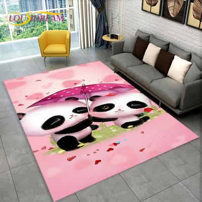 Panda Cartoon Animal Area Rug,Carpet Rug for Home Living Room Children's Bedroom Sofa Doormat Decor,Kitchen Non-slip Floor Mat
