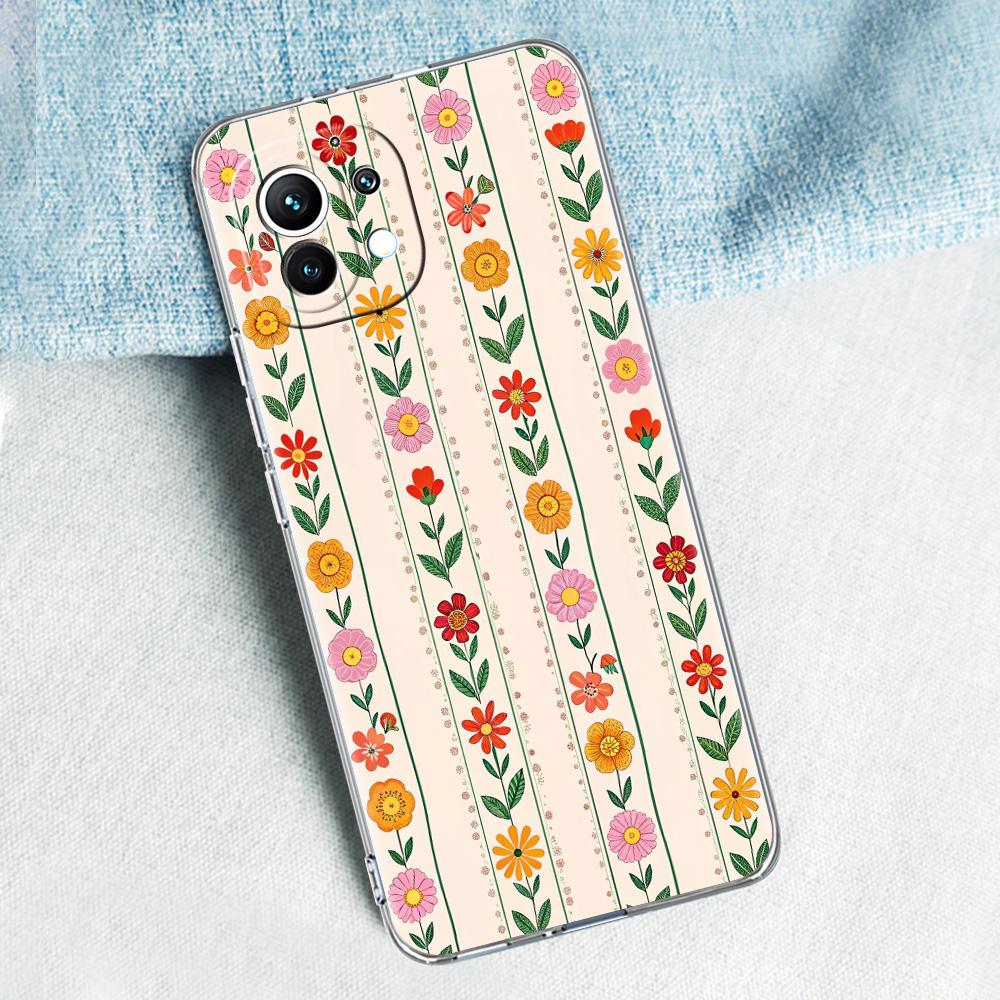 Case For Xiaomi Mi 15 14 13 12 11 Lite 15T 13T 12T Pro Poco X7 X6 X5 Pro 5G X3 NFC F7 F6 F5 Cover Stylish Flower Patterned