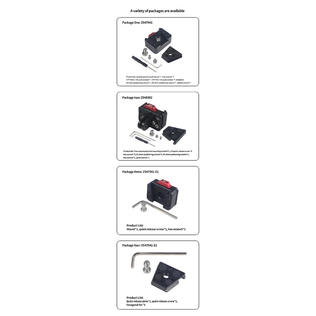 Quick Release Clamp Plate V-Lock Mount Anti-shake Clamp 1/4" Screw for 38mm Tripod Head Field Monitor LED Light Camera Accessory