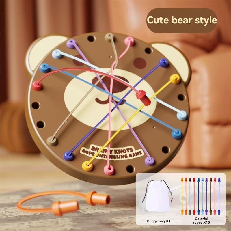 

Children Rope Knots Sensory Social Board Game Logical Thinking Challenge Twisted Connected Line Brain Strategy Fun Table Game