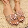Fashion 2025 Summer High Quality Open Toe Women’s Slippers Casual Floral Flat with Sandals for Outdoor Daily Beach Slippers Zapatos