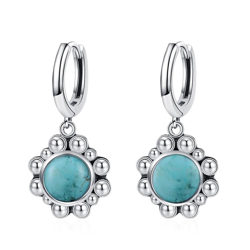 Neue Elegante Natürliche Kyanit Silber Tropfenohrringe für Damen Vintage Hochzeit Verlobung Creolen Ohrringe Geschenke