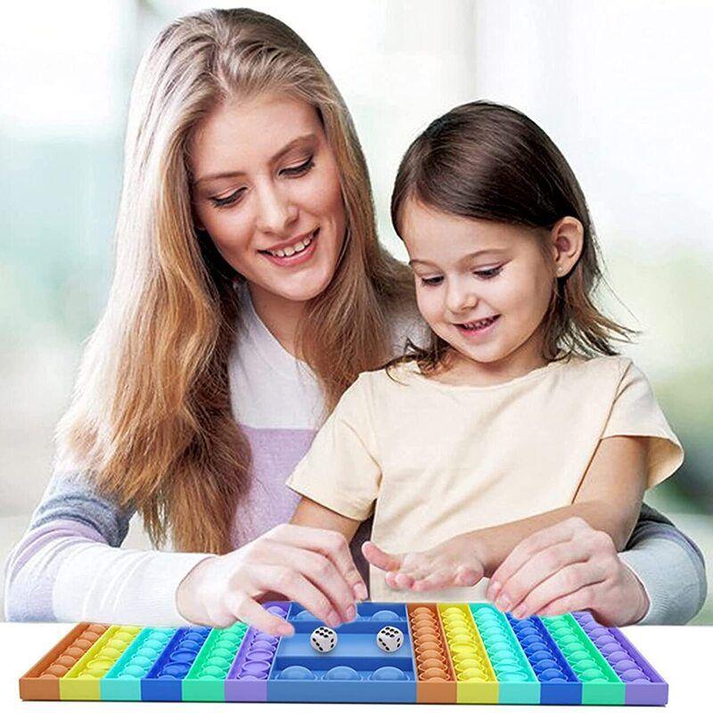 Pop It Big Chess Board Toy Popit Bubble Sensory Squishy Reliever Stress