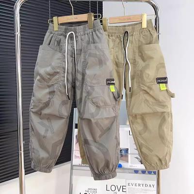 Boys' Pants Summer Thin 2025 New Children's Ice Silk Quick-Dry Mosquito-Repellent Pants Big Kids Cargo Sports Pants Summer Wear