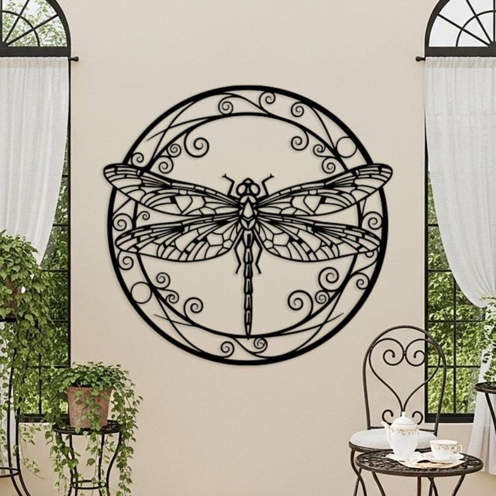 Large Metal Dragonfly Wall Art, Intricate Garden Sculpture, Nature Insect Decor for Outdoor, Big Hanging Sign, Gift for Nature Lover