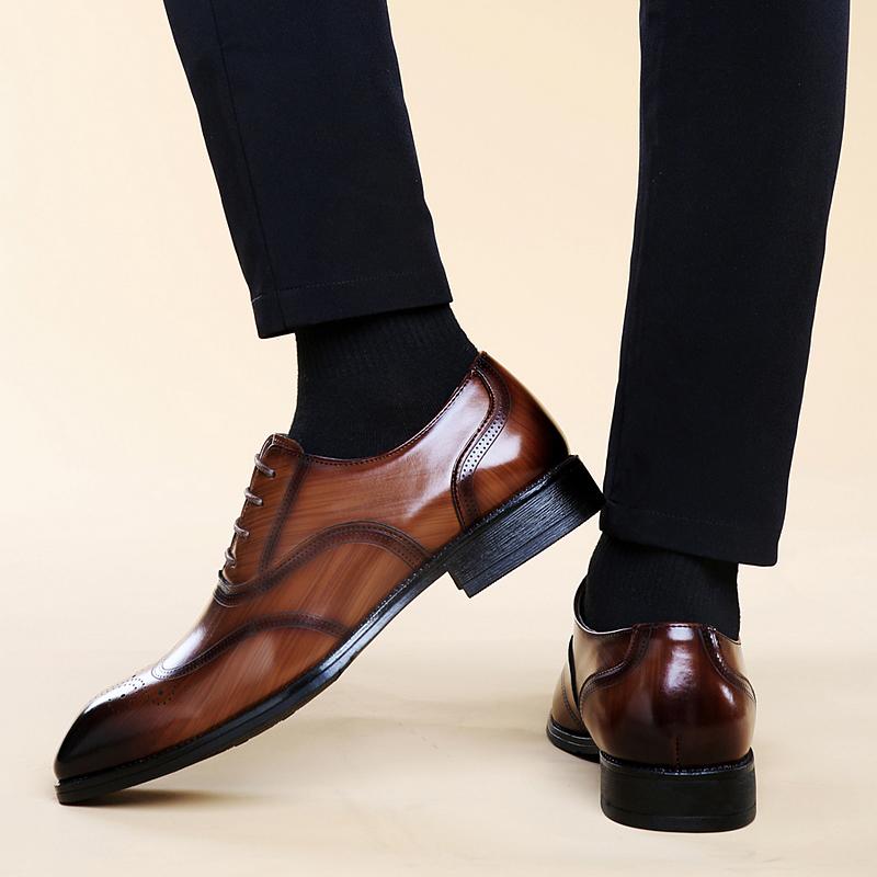 2024 New Brand Men Casual Shoes Vintage Lace-Up Men's Business Footwear Men's Club Shoes Leather Fashion Oxfords Shoes Men