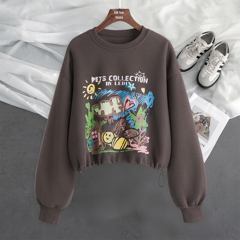 

Cypress House Women s Round Neck Drawstring Hem Sweatshirt One Size