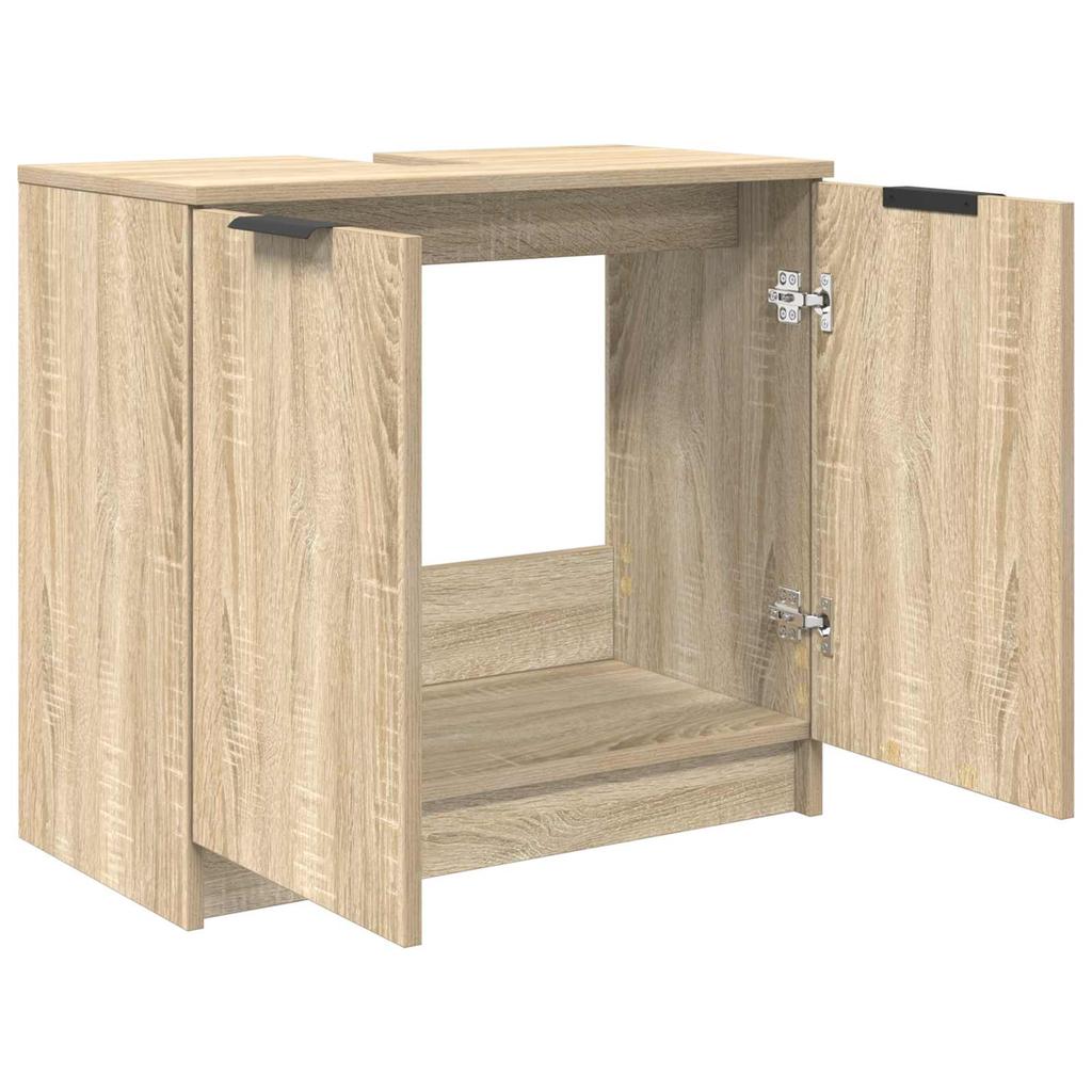 Bathroom Cabinet with Storage Sonoma Oak Finish 64.5 x 33.5 x 59 cm