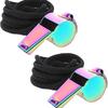 Subcontract High-quality Stainless Steel Rope Colorful Whistle Outdoor Survival Life-saving Coach Football Referee Whistle