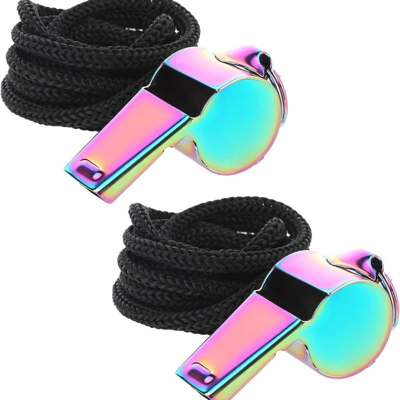 Subcontract High-quality Stainless Steel Rope Colorful Whistle Outdoor Survival Life-saving Coach Football Referee Whistle