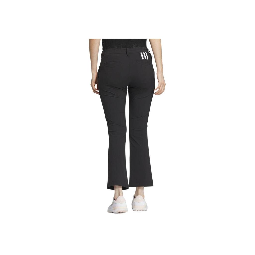 Adidas Solid Color Zippered Flared Slim Fit Casual Pants Women Bottoms Black IN6585
