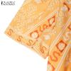 ZANZEA Women Summer Print Casual Short Sleeve Dress