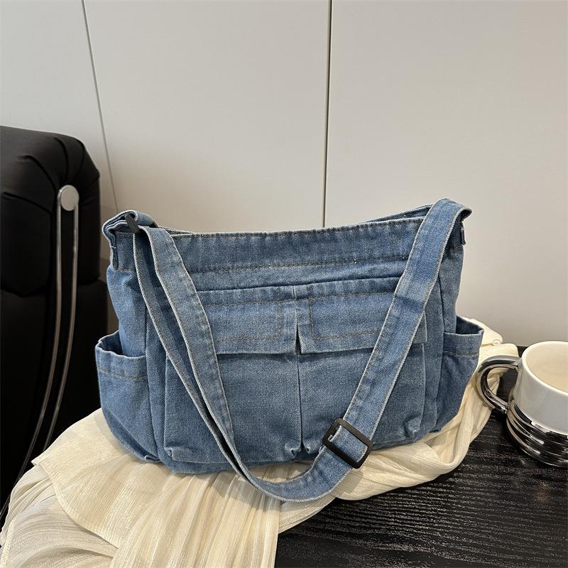 Lightweight denim bag temperament women's bag fashion shoulder bag women's leisure travel messenger bag