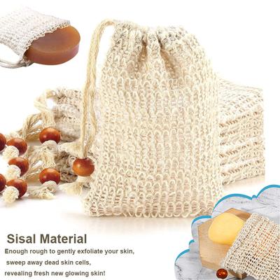 5-10 Stk. Bruserbad Sisal Sæbepose Sisal Sæbepose Eksfolierende Sæbebeholder Poseholder til Bad & Bruserbrug 9x14cm