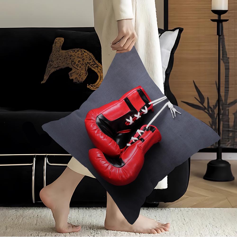 Retro Boxing Gloves Pillow Gift Home Office Decoration Bedroom Sofa Car Cushion Cover Case 45x45