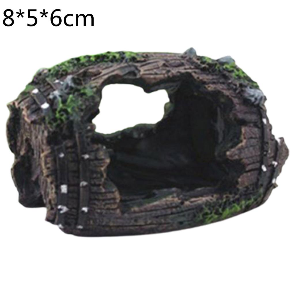 Aquarium Hollow Log Decor Multifunction Resin Fish Hiding Cave Non-toxic Aquarium Decoration for Fish Tank Aquarium Accessories