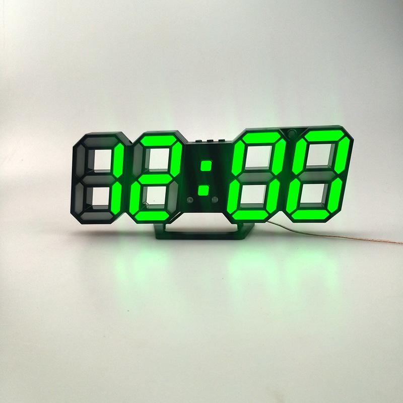 3D Three-dimensional Clock LED Alarm Clock Korean Electronic Clock Living Room 3D Wall Clock Digital Clock