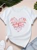 Flamingos Heart Women'S Sports Short Sleeve Harajuku Sleeve Casual Women's T-shirt Clothing Street Tops Tees Aesthetic Clothes