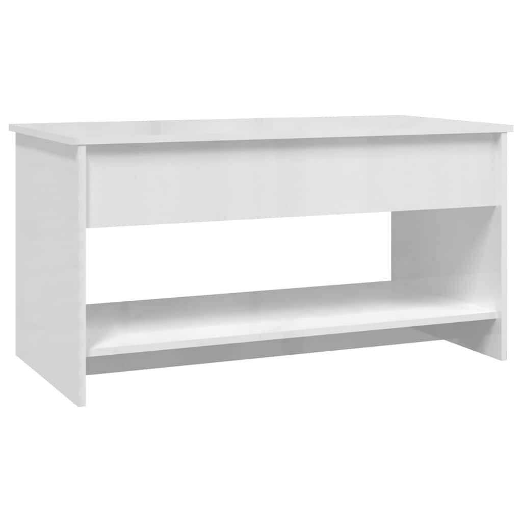 Vidaxl Stolik Kawowy, Biały O Wysokim Połysku, 102X50X52,5 Cm