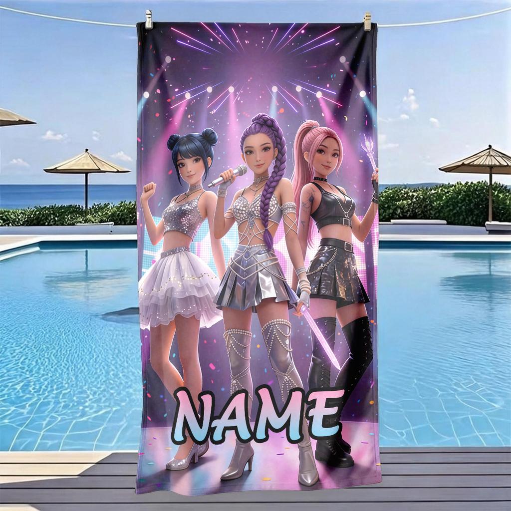 Personalized Beach Towel Custom Name/Logo Oversized Microfiber Quick-Dry Towel Summer Party Gift for Beach Swimming Bath Sports