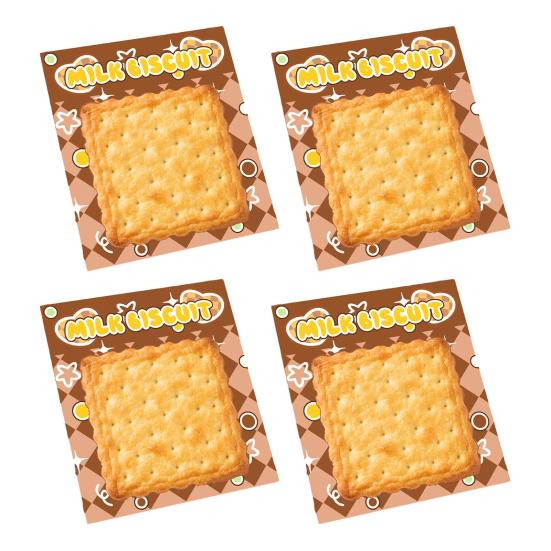 

4Pcs Biscuit-Shaped Memo Pads Set Creative Food Design Self-Adhesive Sticky Notepads for Students Office Party Learning Marking And Message Small Gift C