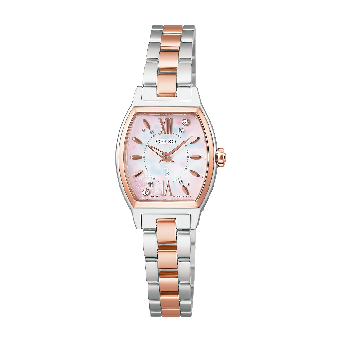 Lumina Jp Women's Pink/Silver Lukia Analog Quartz Gradient Sakura Blooming Limited Silky [Seiko Watch] Tonneau-Shaped Watch, Dial, 2026 Edition Sswa018, ',