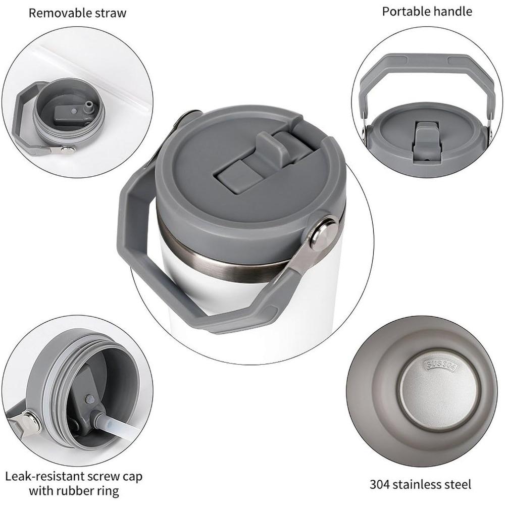30 Oz Thermos, Food Grade Stainless Steel Thermos Keeps Temperature for 12 Hours, Suitable for Home, Travel, Camping, Office