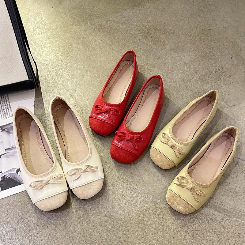 Girly Bow Mary Jane Shoes Women's Autumn Fashion Ballet Shoes Wear Light-mouth Single Shoes