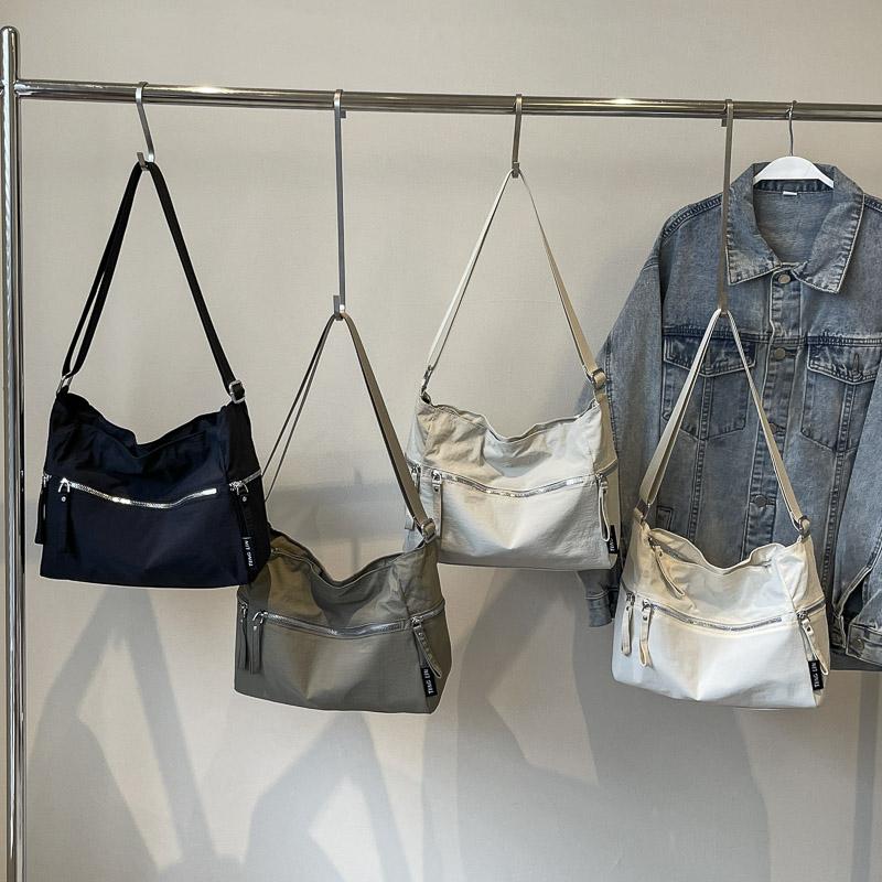 Dámská crossbody taška jednobarevná taška přes rameno sportovní studentská taška do třídy taška s více kapsami