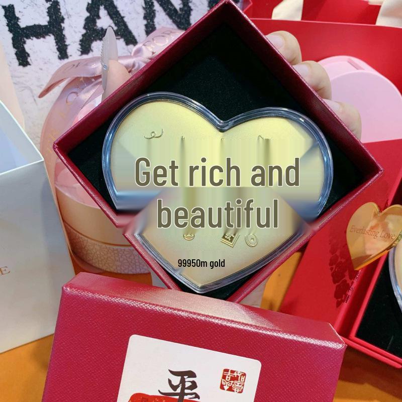 

Торт Золоте Серце: Чисте золото 999 проби, Розкішний подарунок для дружини або дівчини - Ідеально для Дня закоханих (Qixi) або Дня святого Валентина