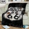 1Pz Coperta con motivo Highway 66, leggera per tutte le stagioni, per casa, ufficio, pisolino all'aperto, coperta multifunzionale