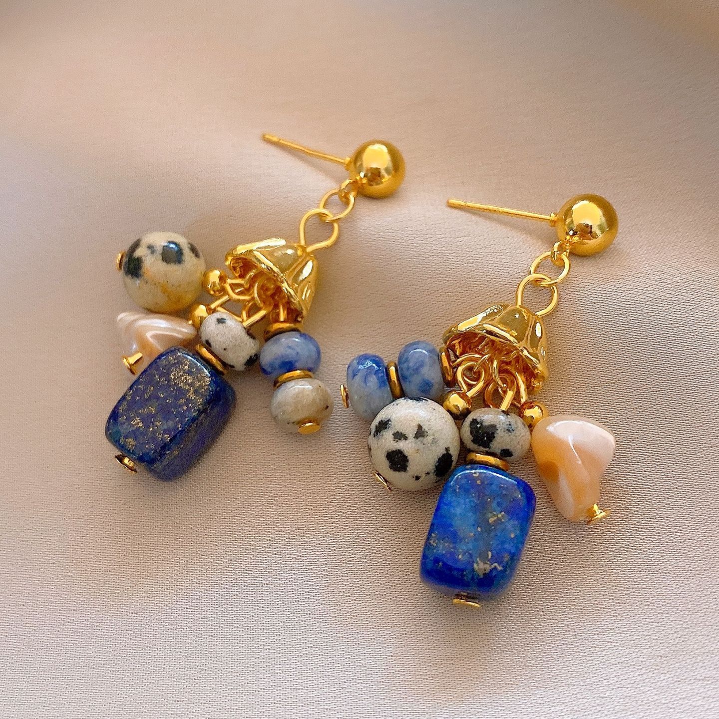 Серебряная игла ретро этнический стиль геометрические stone бахрома серьги гвоздики персонализированные европейские и американские серьги