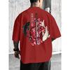 Japanese Cherry Blossom Print T-shirt Men's and Women's Summer Cotton Y2K Clothing Breathable Fashion Short Sleeve Top