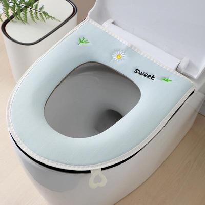 Universal Embroidery Washable Zipper Toilet Seat Cover for All Seasons