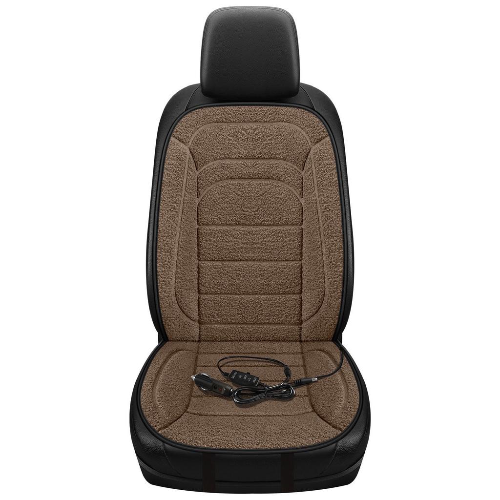 Universal Non-Slip Heated Plush Seat Cushion, 12V/24V, Quick Warmth for Winter