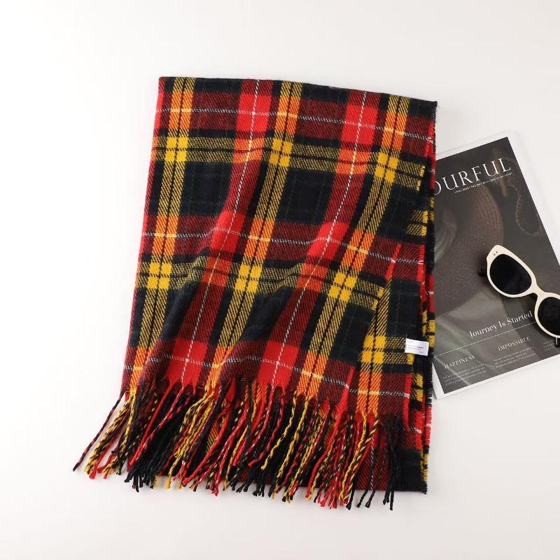 Christmas vibe scarf women's winter new Ankara red scarf long versatile knitted shawl scarf